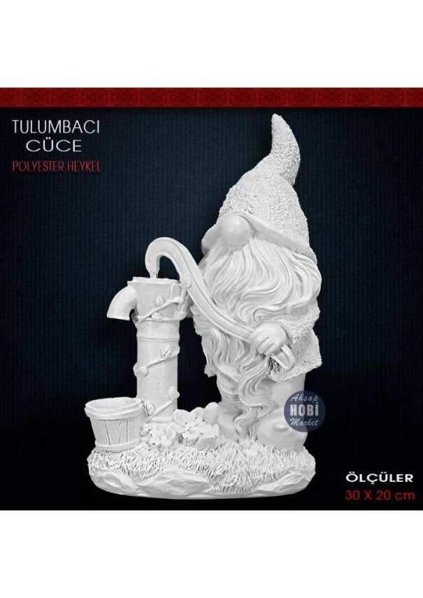 Tulumbacı Cüce Heykeli (30x20 cm) Ham Polyester - 2