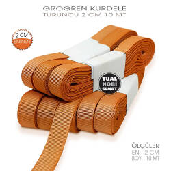Turuncu Grogren Kurdele (Genişlik 2 cm) 10 Metre - Kopya - Tual Hobi Sanat