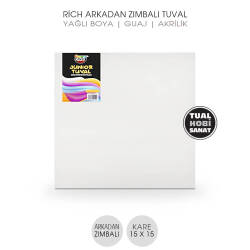 Tuval Kare Arkadan Zımbalı 15x15 cm Rich - Rich