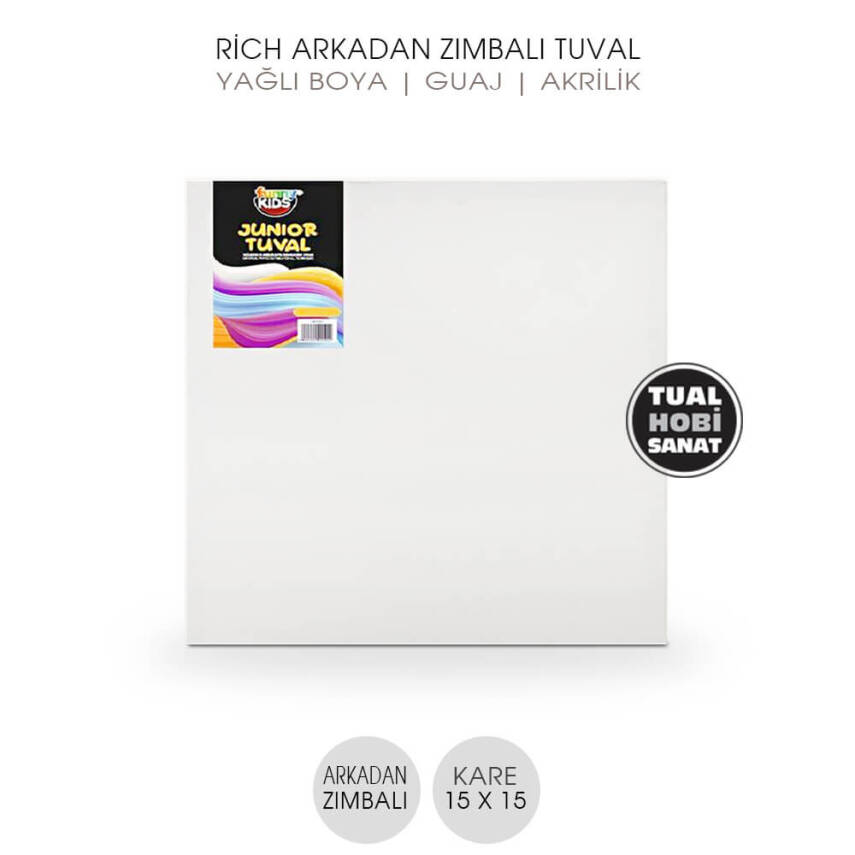 Tuval Kare Arkadan Zımbalı 15x15 cm Rich - 1