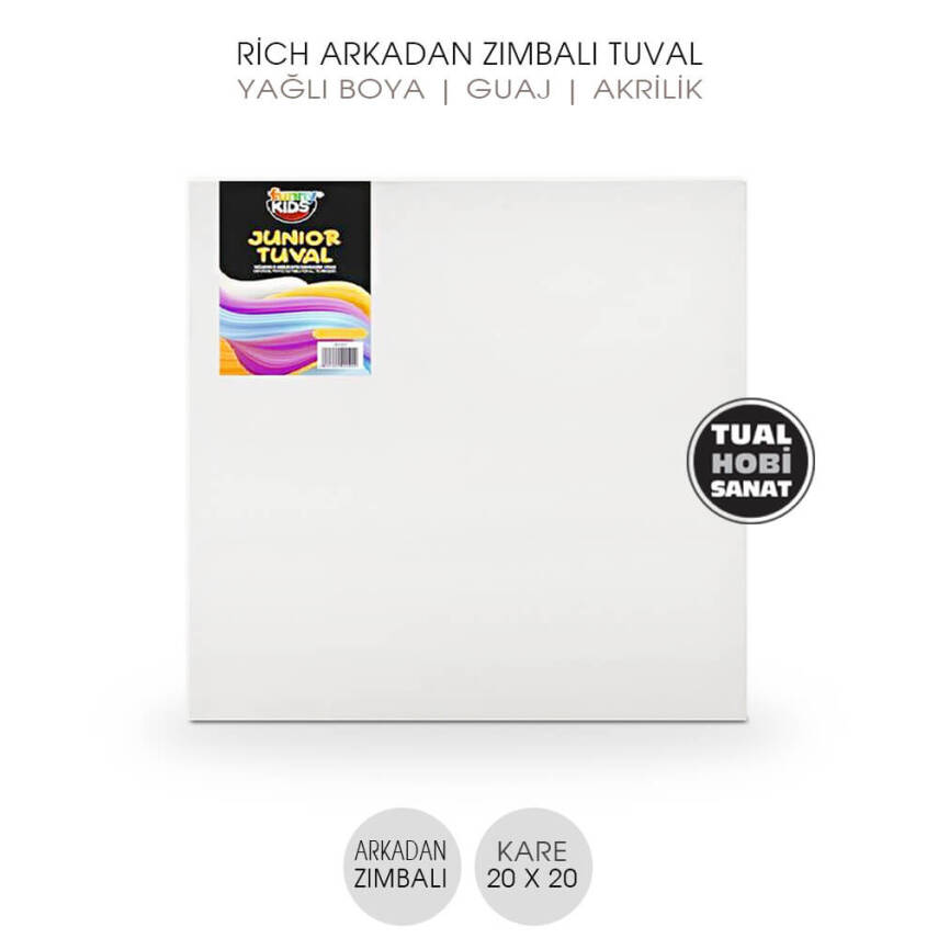 Tuval Kare Arkadan Zımbalı 20x20 cm Rich - 1