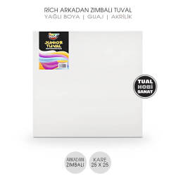 Tuval Kare Arkadan Zımbalı 25x25 cm Rich - Rich