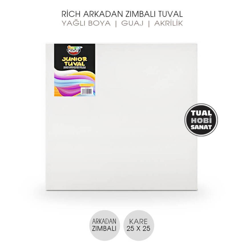 Tuval Kare Arkadan Zımbalı 25x25 cm Rich - 1