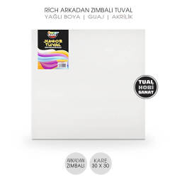 Tuval Kare Arkadan Zımbalı 30x30 cm Rich - Rich
