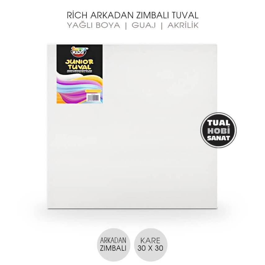Tuval Kare Arkadan Zımbalı 30x30 cm Rich - 1