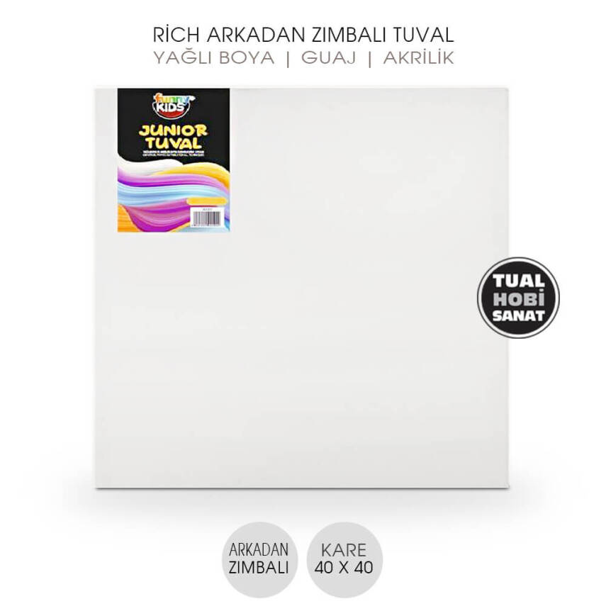 Tuval Kare Arkadan Zımbalı 40x40 cm Rich - 1