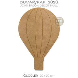 Uçan Balon Ahşap Duvar Pano Kapı Süsü (30x20 cm) - Tual Hobi Sanat