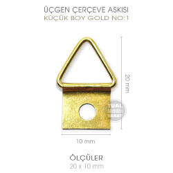 Üçgen Telli Çerçeve Askısı No:1 Küçük Boy 10 Adet (20x10 mm) - Tual Hobi Sanat (1)