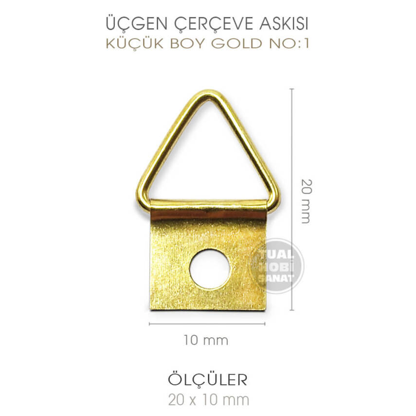 Üçgen Telli Çerçeve Askısı No:1 Küçük Boy 10 Adet (20x10 mm) - 2