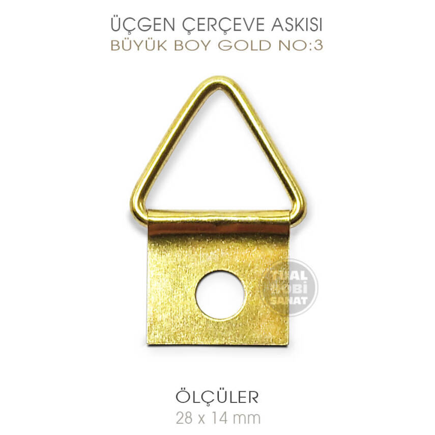 Üçgen Telli Çerçeve Askısı No:3 Büyük Boy 10 Adet (28x14 mm) - 1