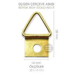 Üçgen Telli Çerçeve Askısı No:3 Büyük Boy 10 Adet (28x14 mm) - Tual Hobi Sanat (1)