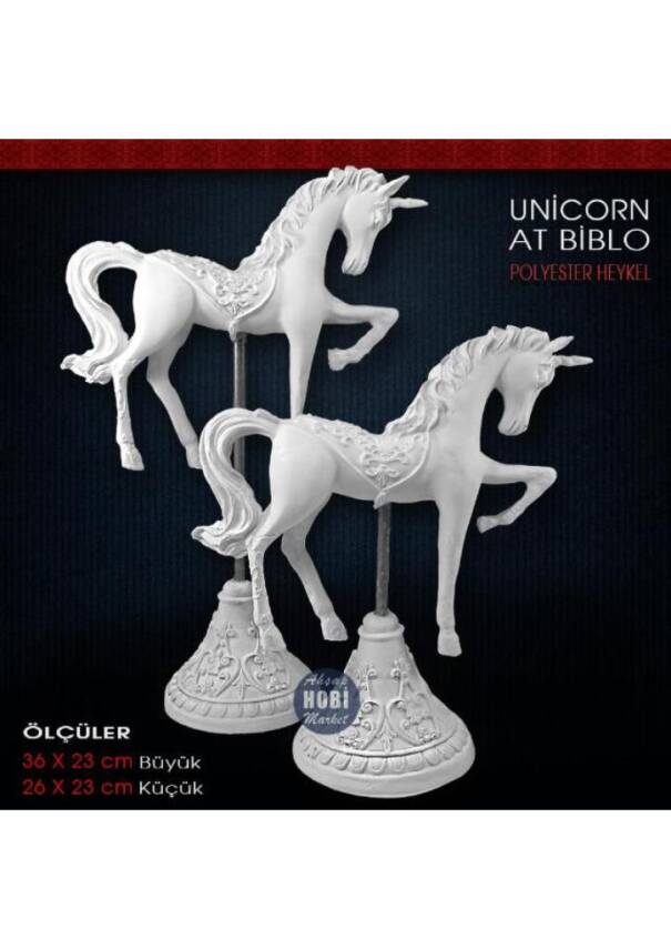 Unicorn At Biblo Heykeli Uzun (36x23cm) Ham Polyester - 1