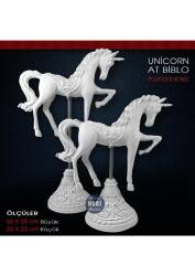 Unicorn At Biblo Heykeli Uzun (36x23cm) Ham Polyester - Tual Hobi Sanat (1)
