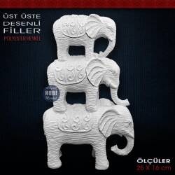 Üst Üste Desenli Filler Biblo (26x16 cm) Ham Polyester - Tual Hobi Sanat