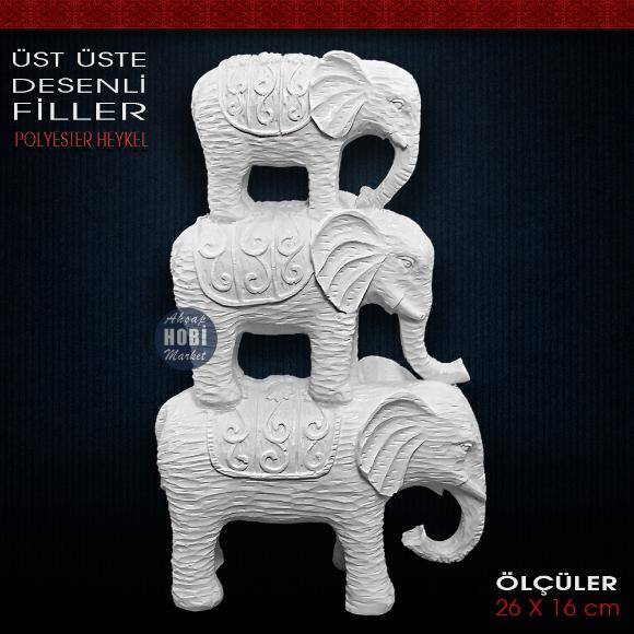 Üst Üste Desenli Filler Biblo (26x16 cm) Ham Polyester - 1