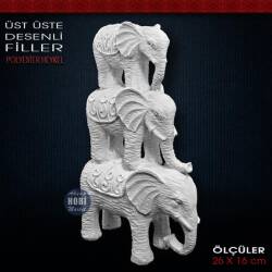 Üst Üste Desenli Filler Biblo (26x16 cm) Ham Polyester - Tual Hobi Sanat (1)