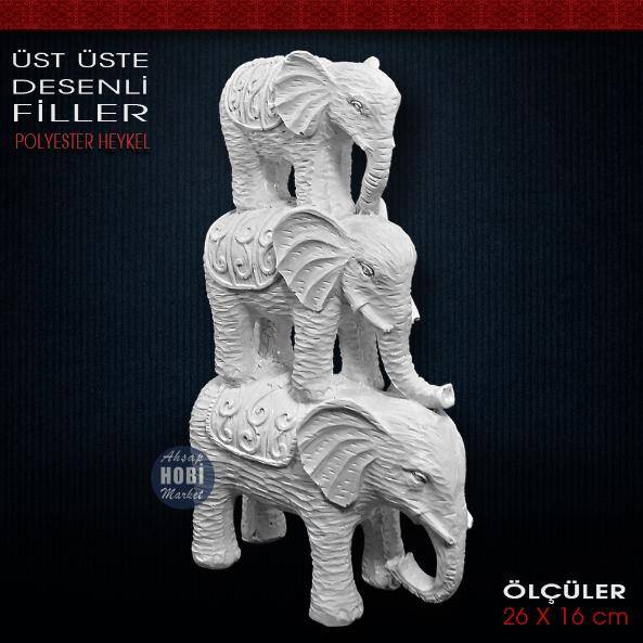 Üst Üste Desenli Filler Biblo (26x16 cm) Ham Polyester - 2