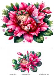 Uyuyan Minikler Desenli Pirinç Dekopaj Model : UM01 - Line Art