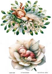 Uyuyan Minikler Desenli Pirinç Dekopaj Model : UM03 - Line Art