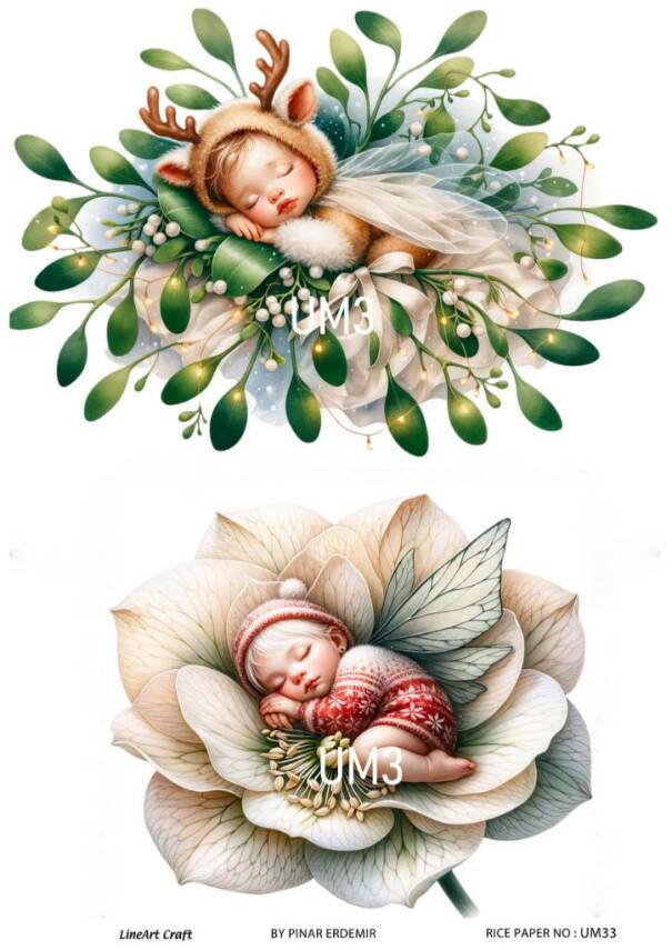 Uyuyan Minikler Desenli Pirinç Dekopaj Model : UM03 - 1