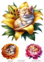 Uyuyan Minikler Desenli Pirinç Dekopaj Model : UM12 - Line Art