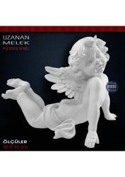 Uzanan Melek Biblo Heykeli (30x23 cm) Ham Polyester - Tual Hobi Sanat