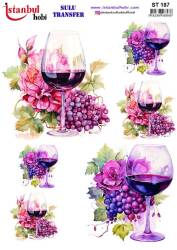 Üzüm Desenli Sulu Transfer Kağıdı STI-187 - Tual Hobi Craft Ist