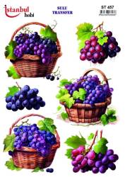Üzüm Desenli Sulu Transfer Kağıdı STI-457 - Tual Hobi Craft Ist