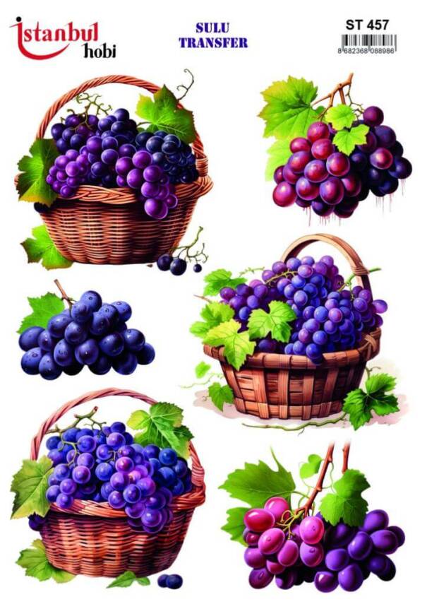 Üzüm Desenli Sulu Transfer Kağıdı STI-457 - 1