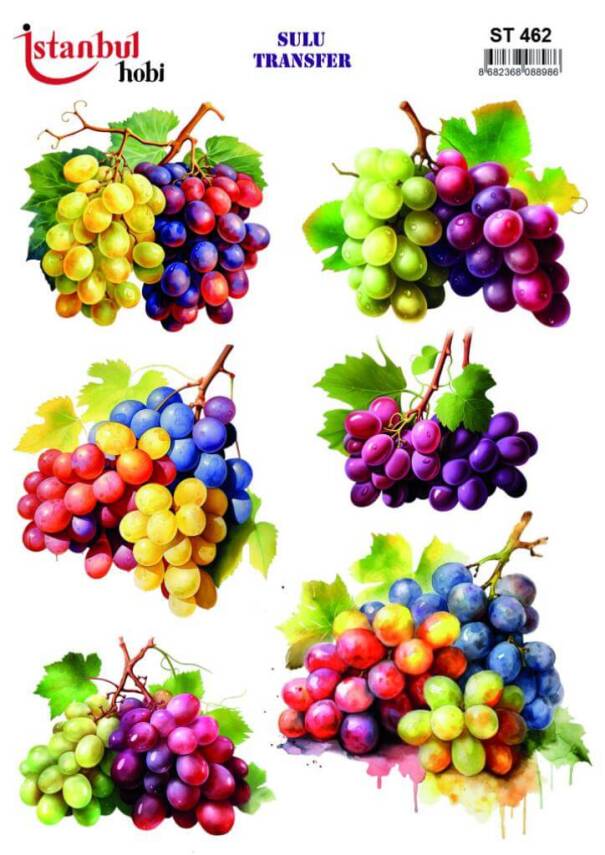 Üzüm Desenli Sulu Transfer Kağıdı STI-462 - 1