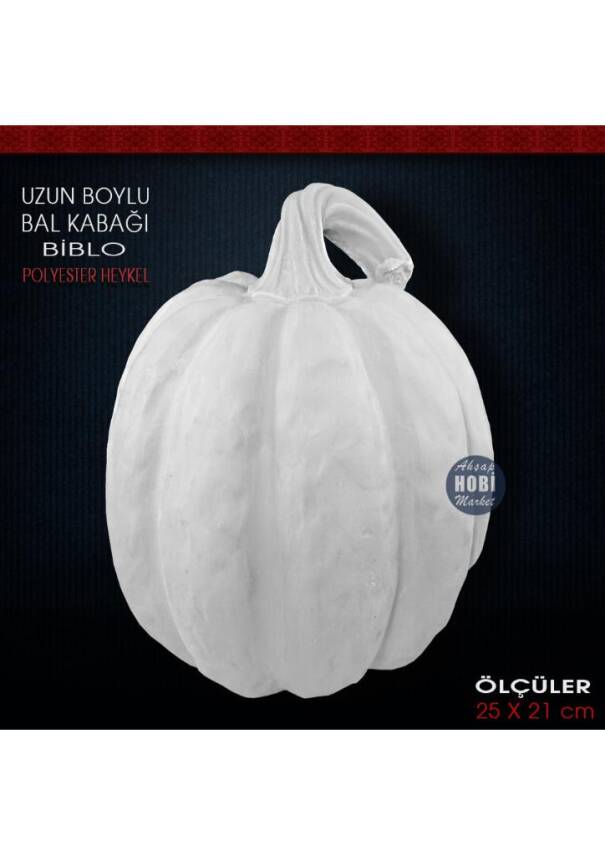 Uzun Boylu Kabak Heykeli (25x21 cm) Ham Polyester - 1