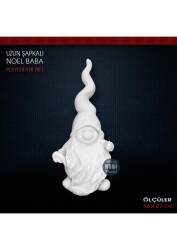 Uzun Şapkalı Noel Baba Biblo (14x7 cm) Ham Polyester - Tual Hobi Sanat