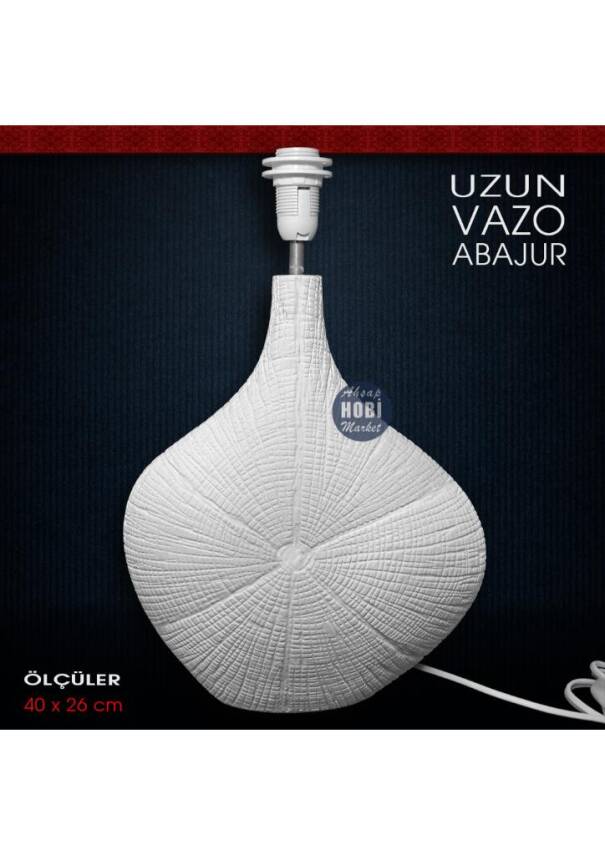 Uzun Vazo Abajur Altı (40x26 cm) Ham Polyester - 1