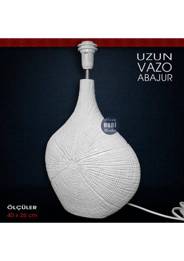 Uzun Vazo Abajur Altı (40x26 cm) Ham Polyester - 2