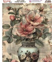 Vazo Çiçek Desenli Pirinç Dekopaj Model : PT 00612 - Tual Hobi Craft İst