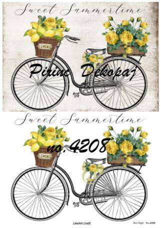 Vintage Bisiklet ve Limon Desenli Pirinç Dekopaj Model : 4208 - 1