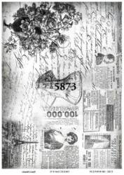 Vintage Çiçek ve Yazı Desenli Pirinç Dekopaj - Model : 5873 - Line Art