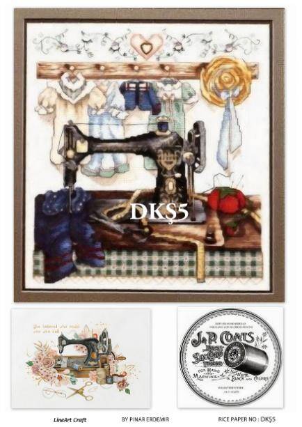 Vintage Dikiş Desenli Pirinç Dekopaj Model : DKŞ05 - 1