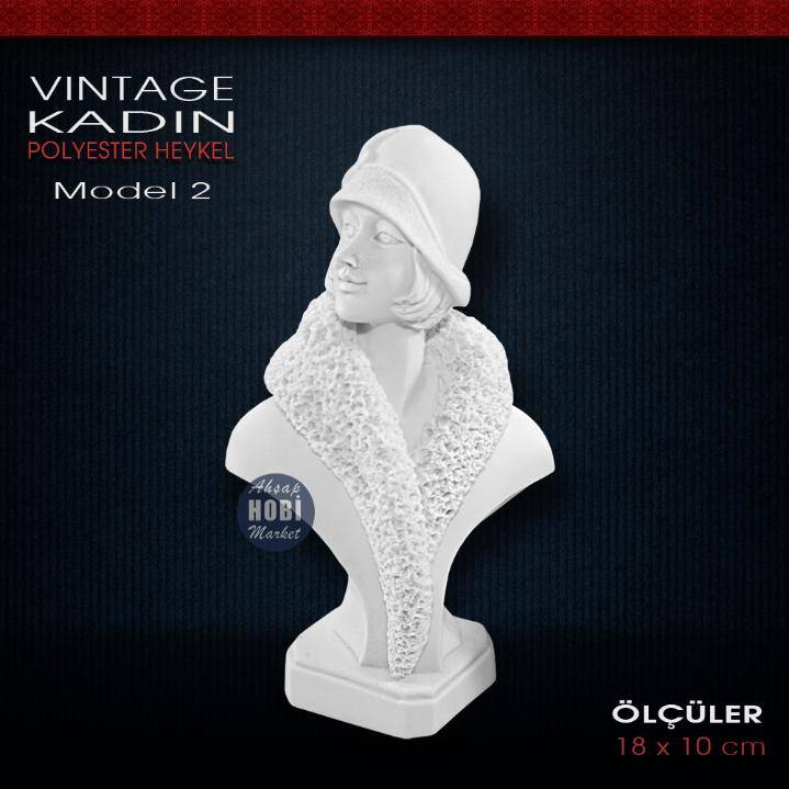 Vintage Kadın Biblo Model 2 (18x10 cm) Ham Polyester - 1