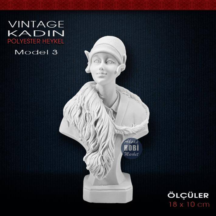 Vintage Kadın Biblo Model 3 (18x10 cm) Ham Polyester - 1