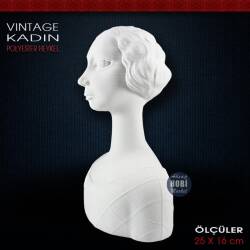 Vintage Kadın Heykeli (25x16 cm) Ham Polyester - Tual Hobi Sanat (1)