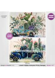 Vintage Kaktüs Kamyonu Pirinç Dekopaj Model : 1577 - Line Art