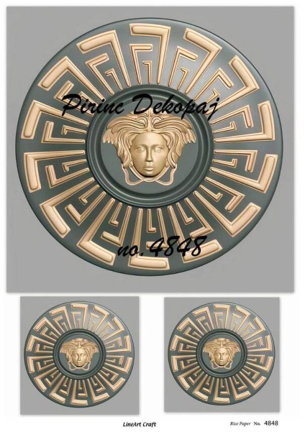 Vintage Karışık Desenli Pirinç Dekopaj Model : 4848 - 1