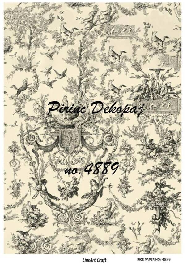 Vintage Karışık Desenli Pirinç Dekopaj Model : 4889 - 1