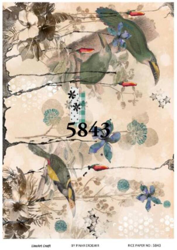 Vintage Karışık Desenli Pirinç Dekopaj Model : 5843 - 1