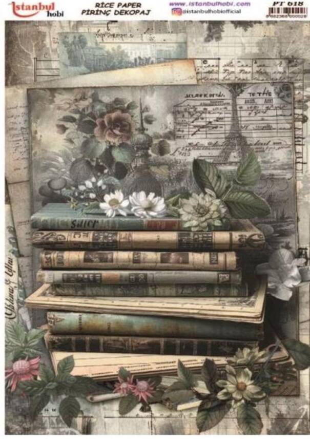 Vintage Kitap Desenli Pirinç Dekopaj Model : PT 0618 - 1