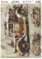 Vintage Klasik Otomobil Desenli Pirinç Dekopaj Model : PT 0376 - Tual Hobi Craft İst