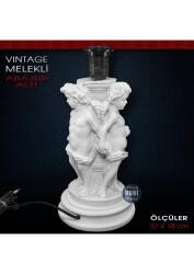 Vintage Melekli Abajur Altı (37x18 cm) Ham Polyester - Tual Hobi Sanat