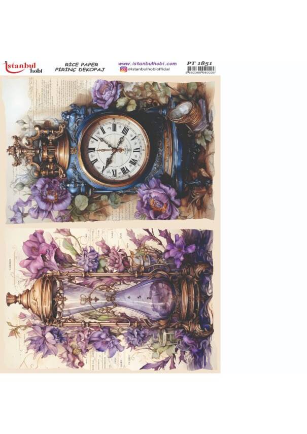 Vintage Mor Konseptli Desenli Pirinç Dekopaj Model : PT 1851 - 1