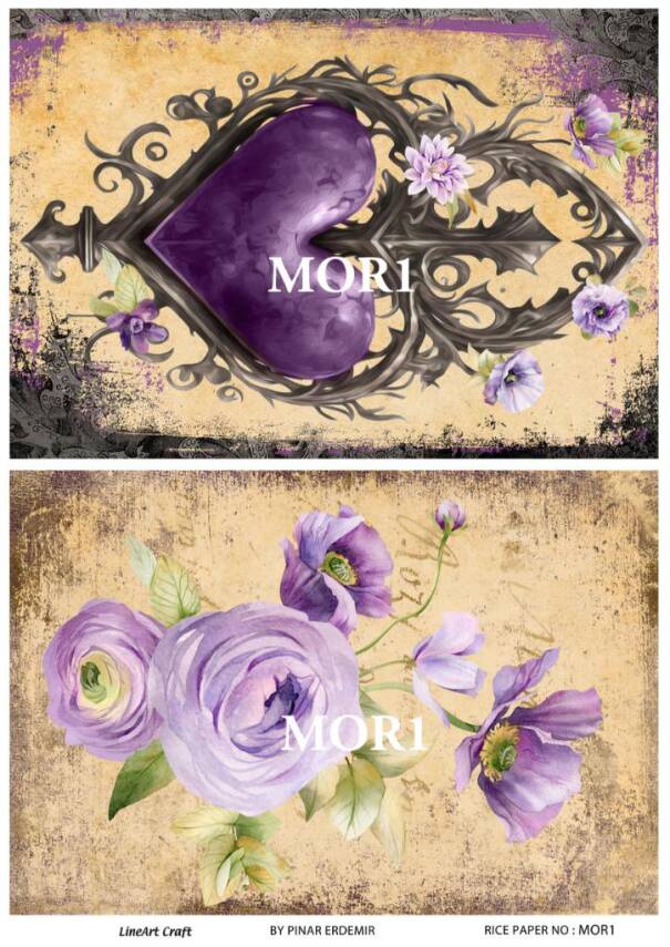 Vintage Mor Konseptli Pirinç Dekopaj Model : MOR01 - 1
